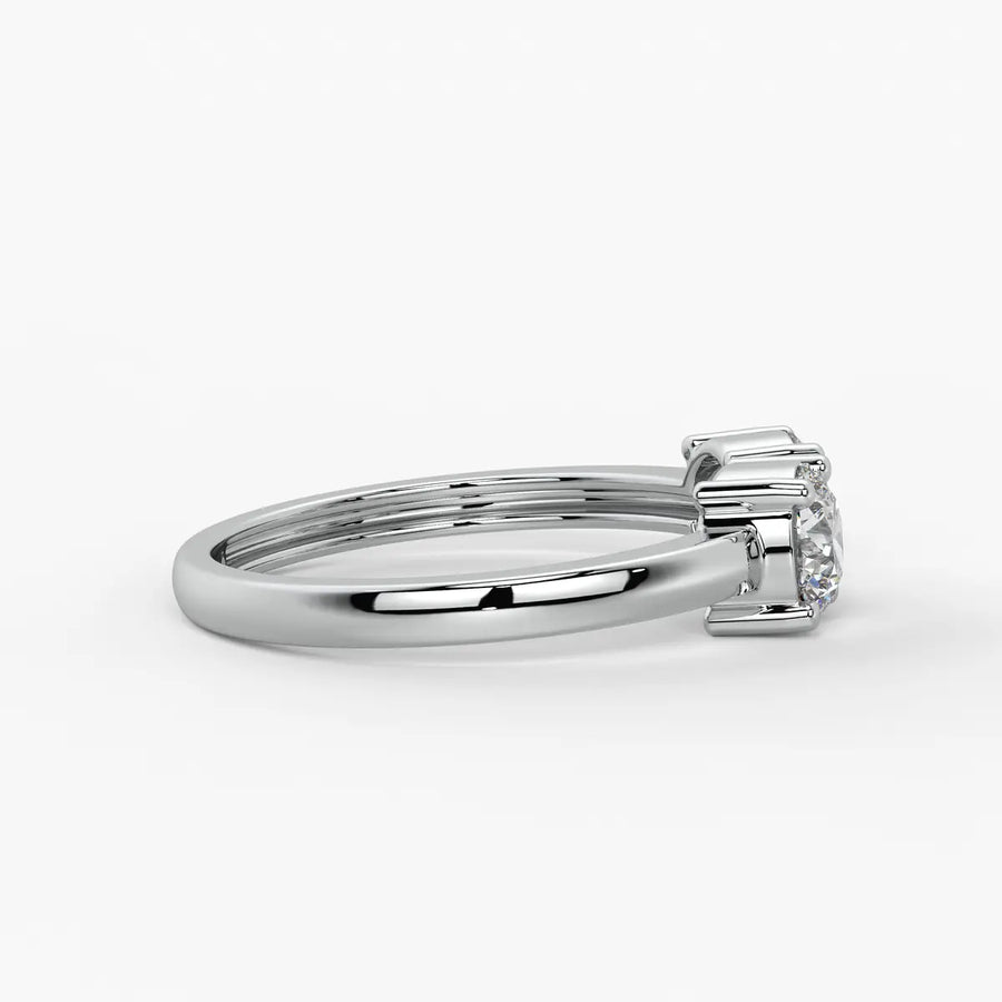 Round Twin Solitaire Ring