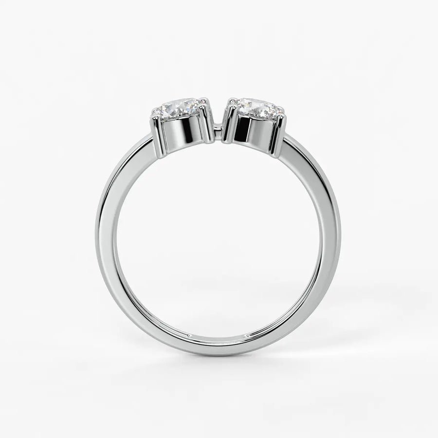 Round Twin Solitaire Ring