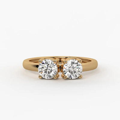 Round Twin Solitaire Ring