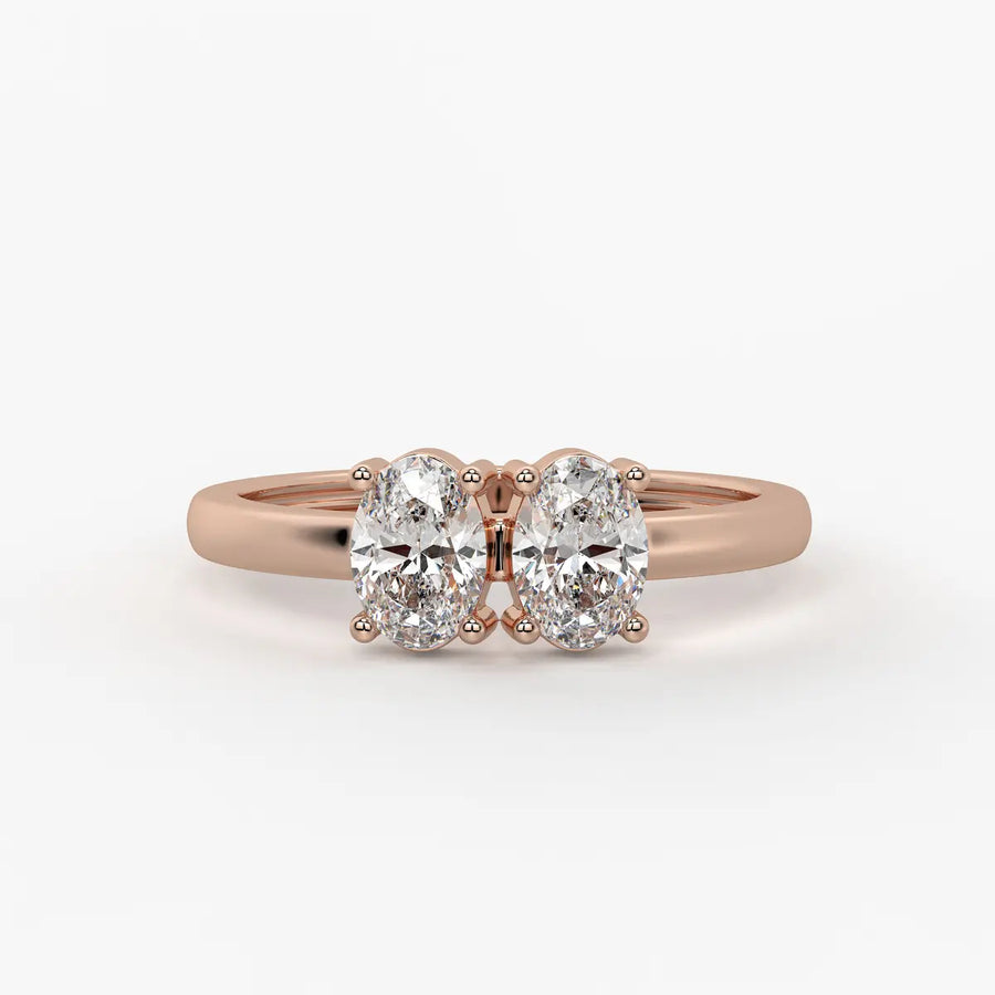 Oval Twin Solitaire Ring