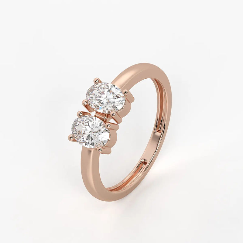Oval Twin Solitaire Ring