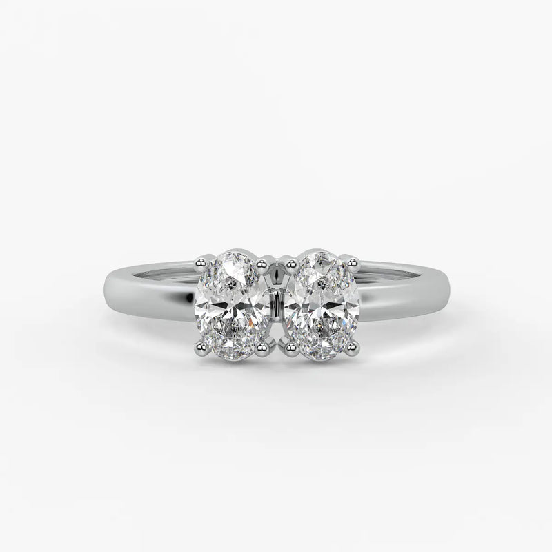 Oval Twin Solitaire Ring