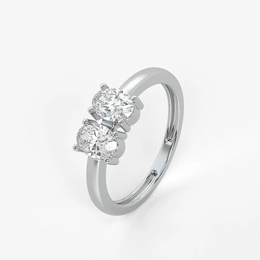 Oval Twin Solitaire Ring