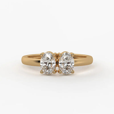 Oval Twin Solitaire Ring