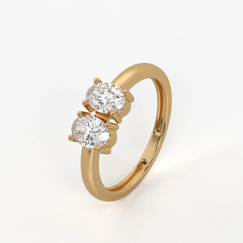 Oval Twin Solitaire Ring