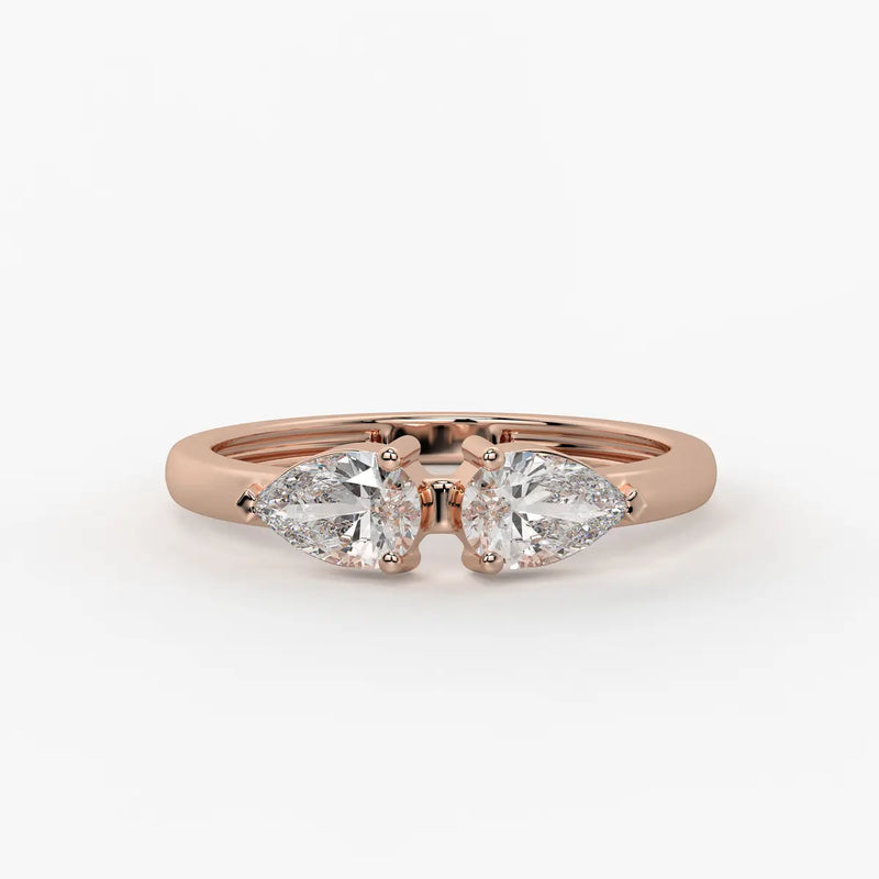 Pear Duo Studded Ring