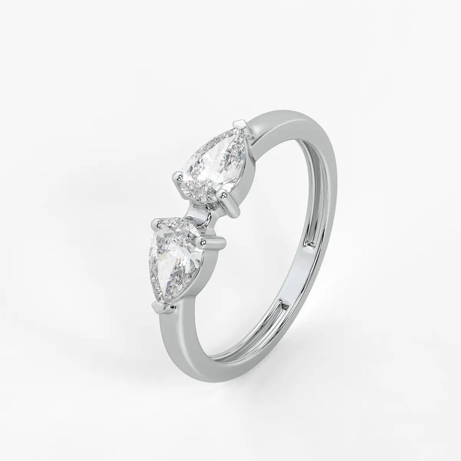 Pear Duo Studded Ring