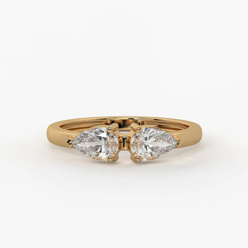 Pear Duo Studded Ring