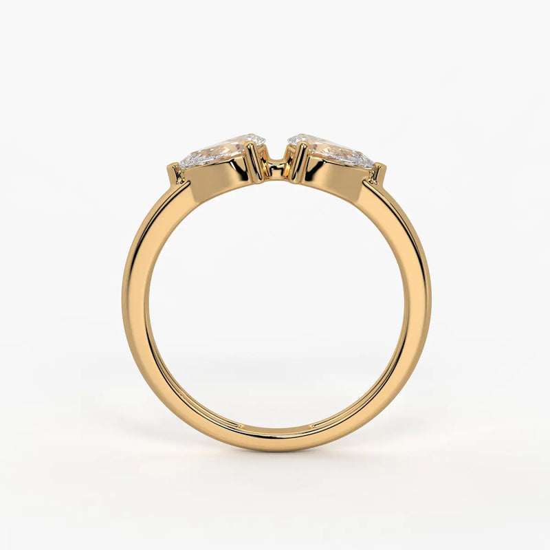 Pear Duo Studded Ring