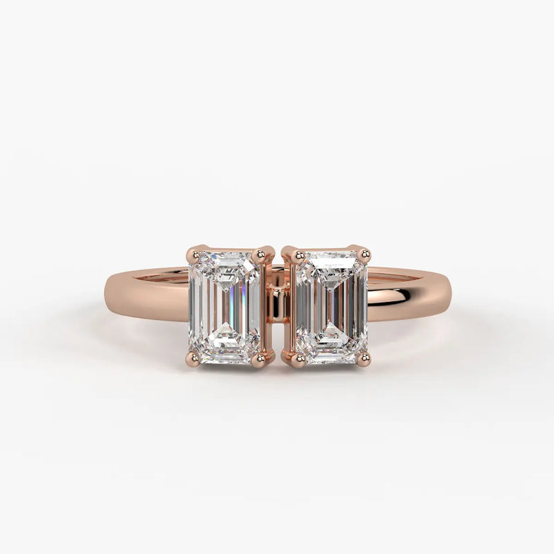 Emerald Twin Solitaire Ring