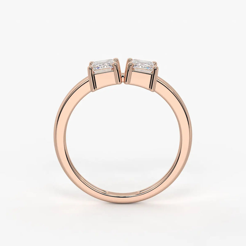 Emerald Twin Solitaire Ring