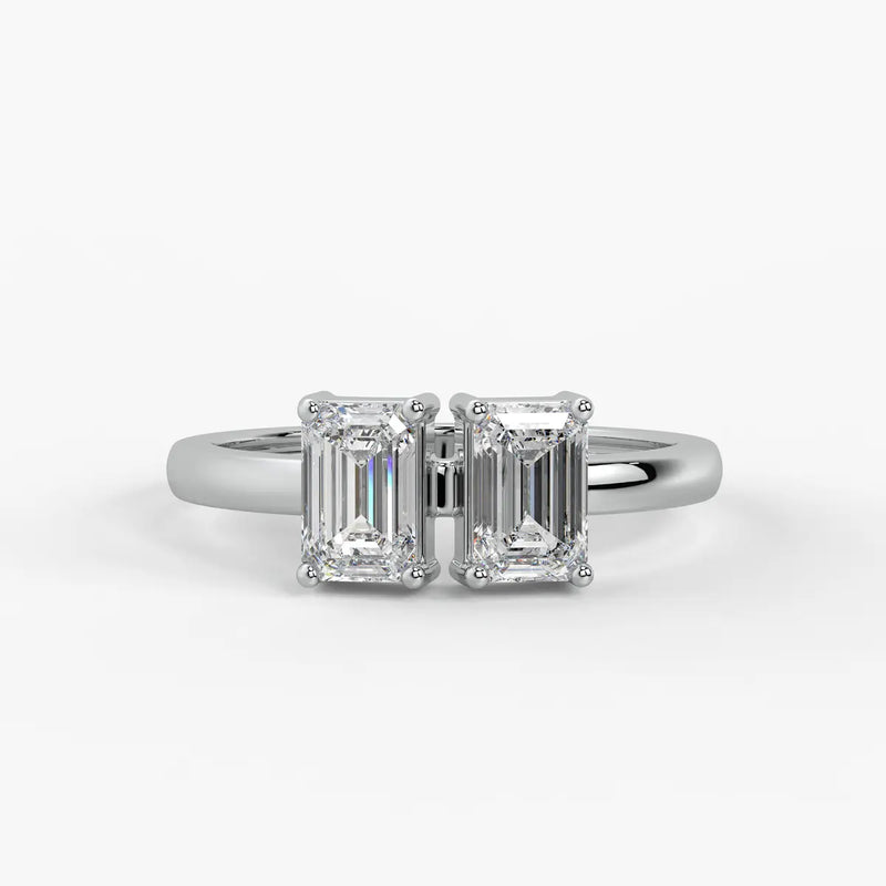 Emerald Twin Solitaire Ring