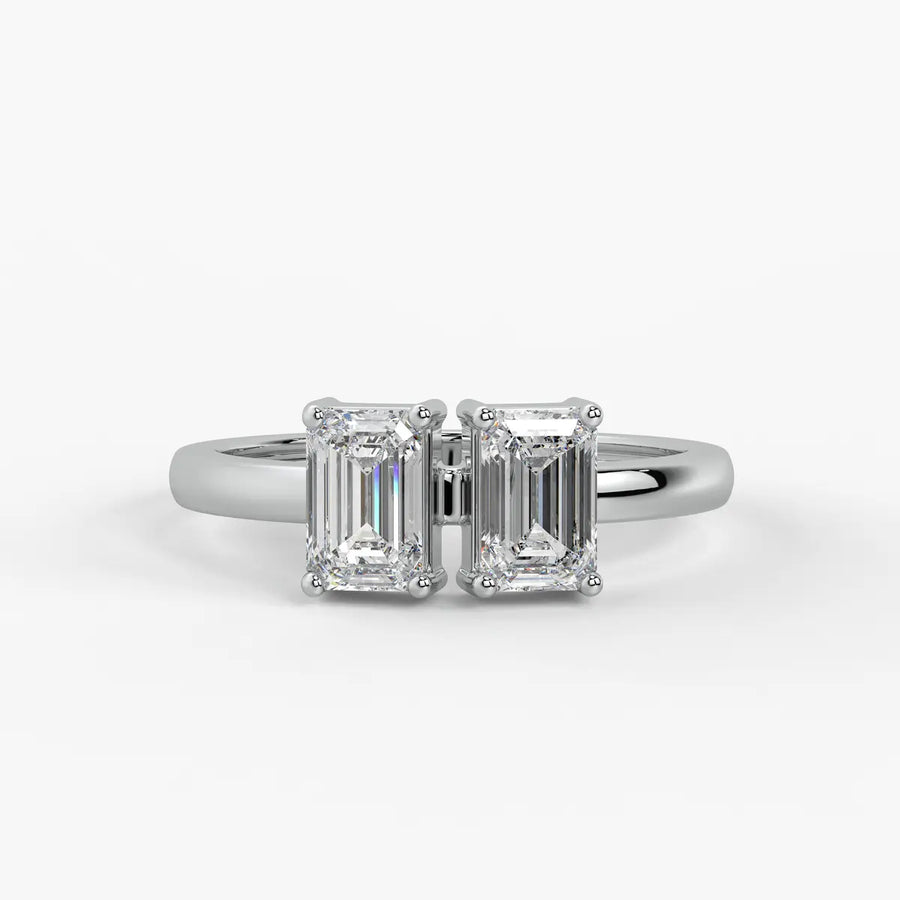 Emerald Twin Solitaire Ring