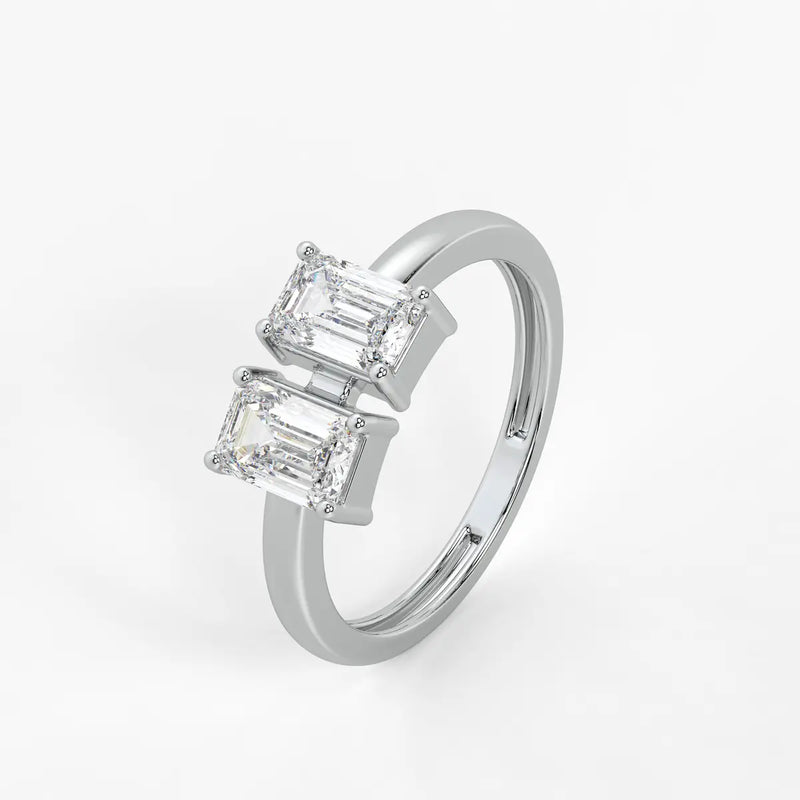 Emerald Twin Solitaire Ring