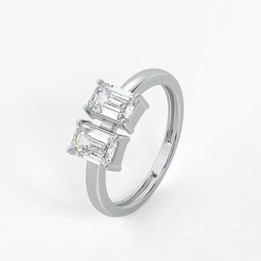 Emerald Twin Solitaire Ring