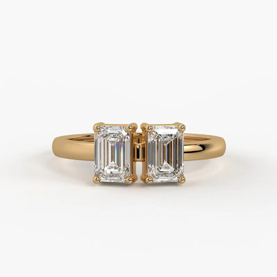 Emerald Twin Solitaire Ring