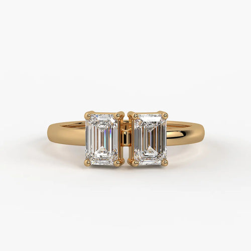 Emerald Twin Solitaire Ring