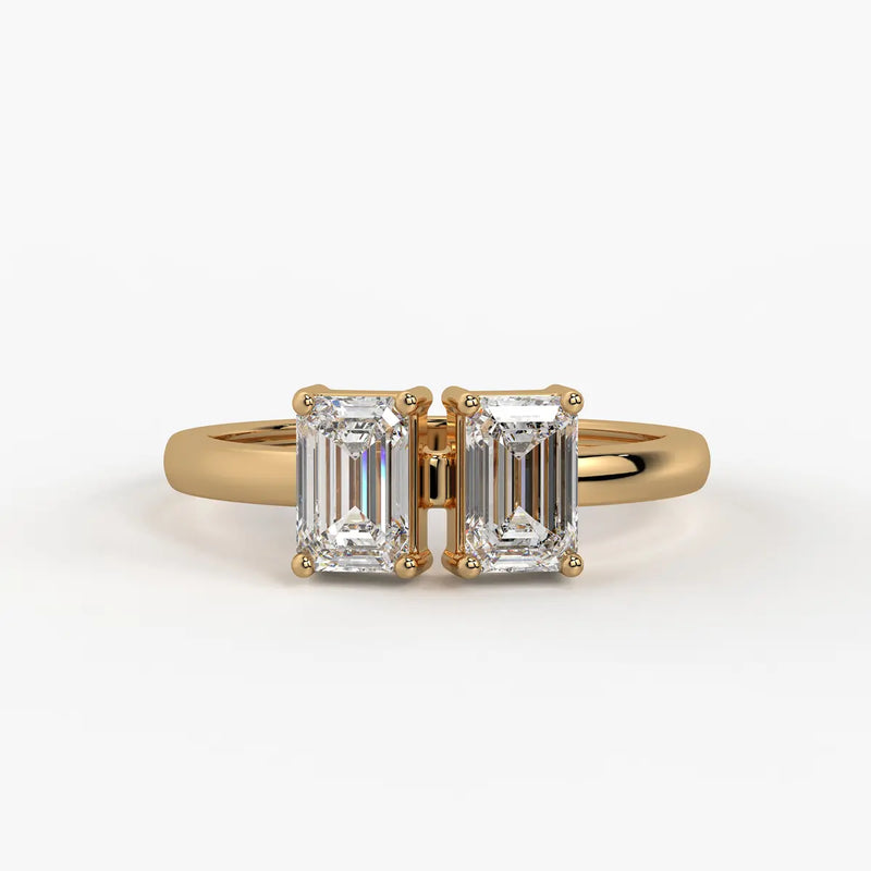 Emerald Twin Solitaire Ring