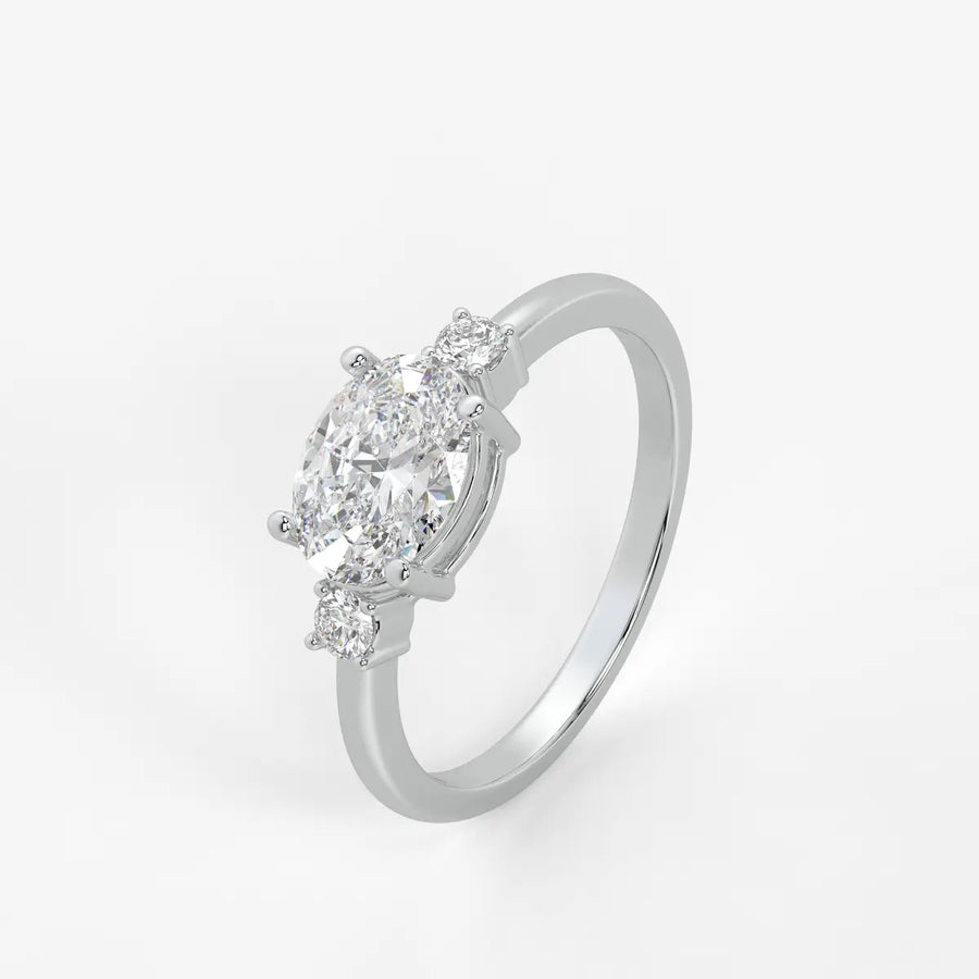 Ovalisca Oval Accent Diamond Ring