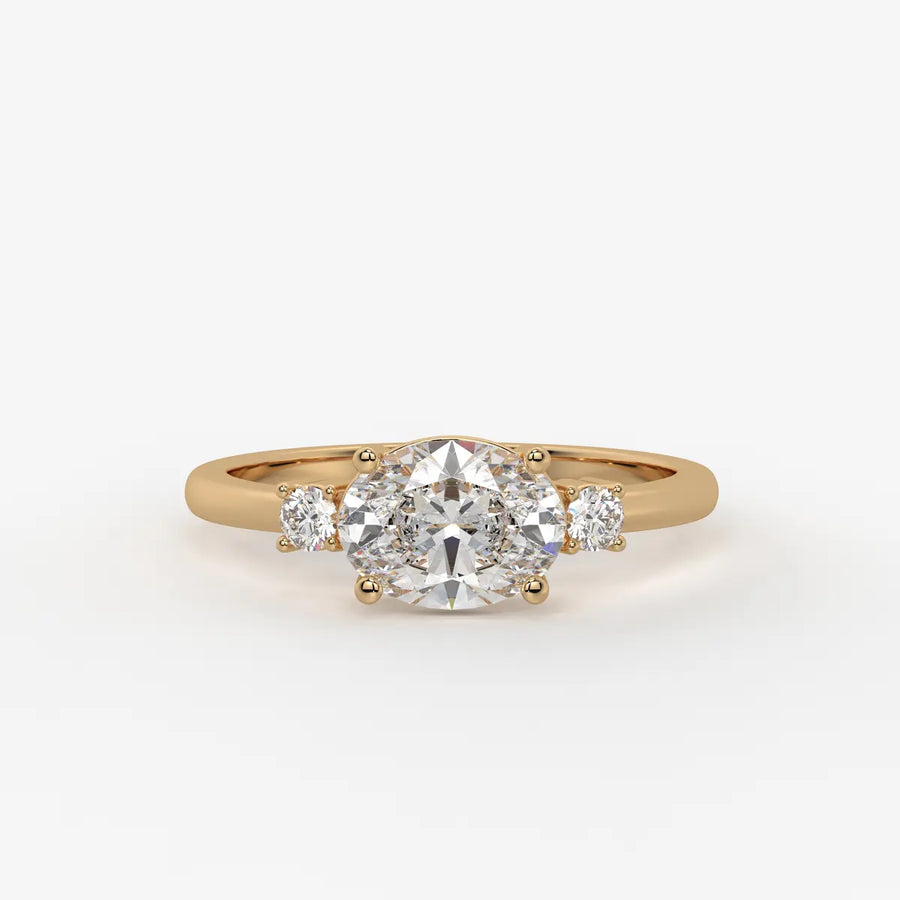 Ovalisca Oval Accent Diamond Ring