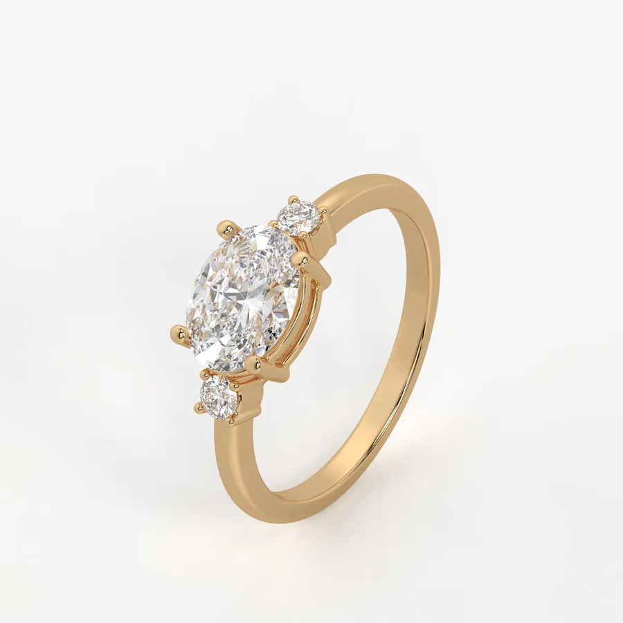 Ovalisca Oval Accent Diamond Ring