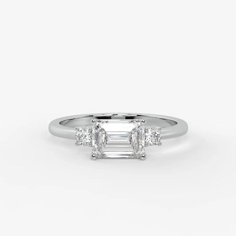 Zerithia Emerald Accent Diamond Ring