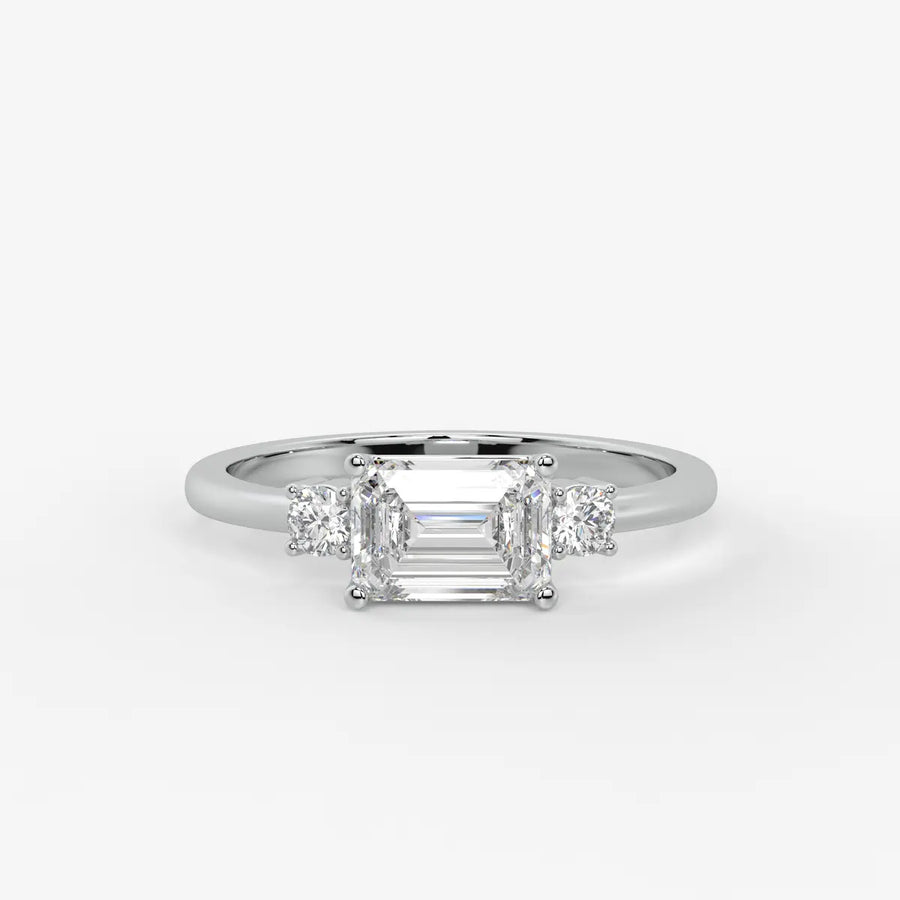 Zerithia Emerald Accent Diamond Ring