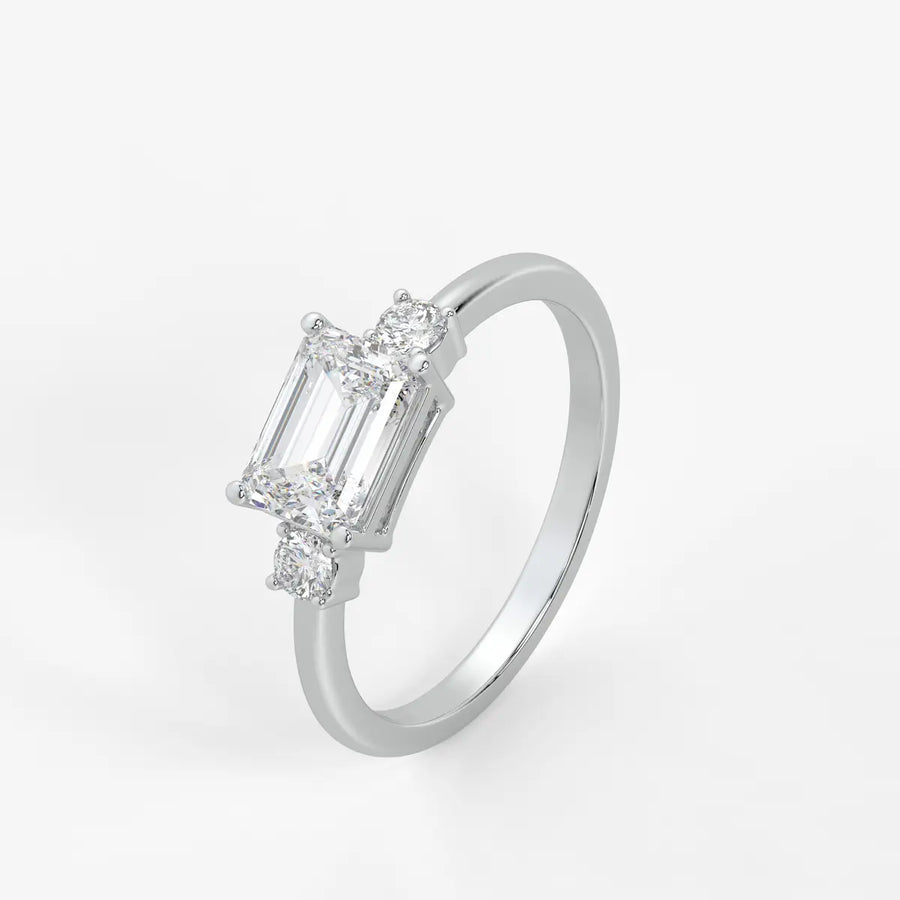 Zerithia Emerald Accent Diamond Ring