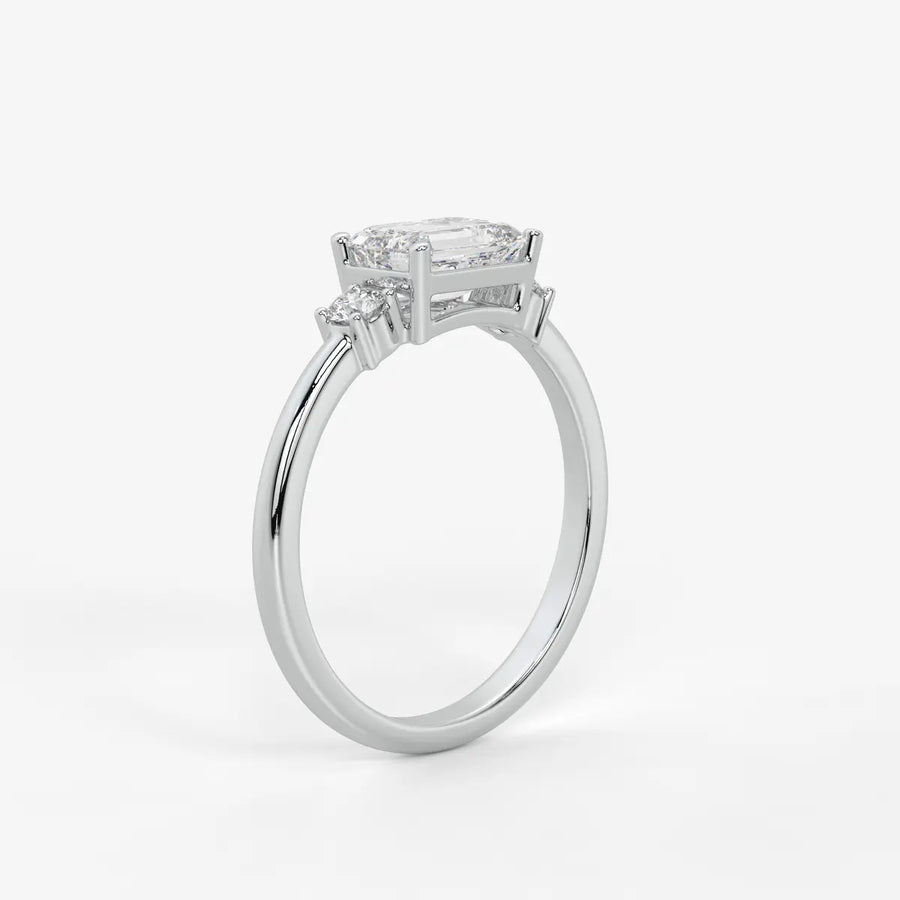 Zerithia Emerald Accent Diamond Ring