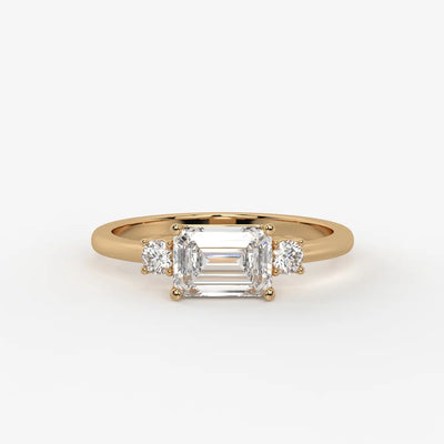 Zerithia Emerald Accent Diamond Ring