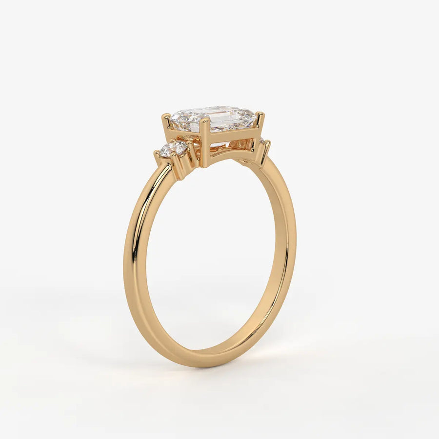 Zerithia Emerald Accent Diamond Ring