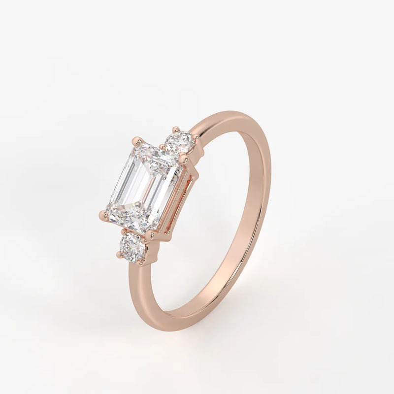 Zerithia Emerald Accent Diamond Ring