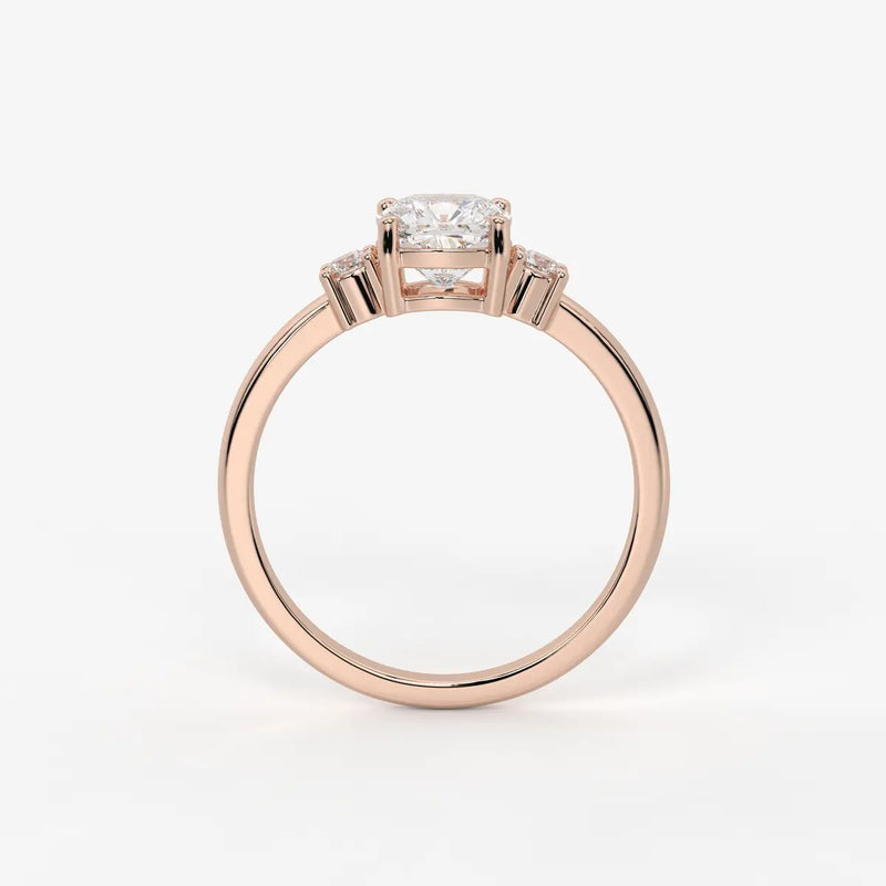Cushira Round Halo-Style Accent Diamond Ring