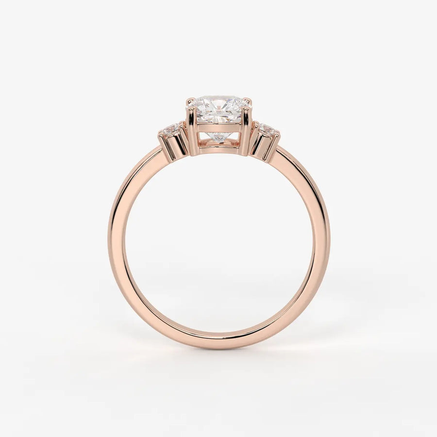 Cushira Round Halo-Style Accent Diamond Ring