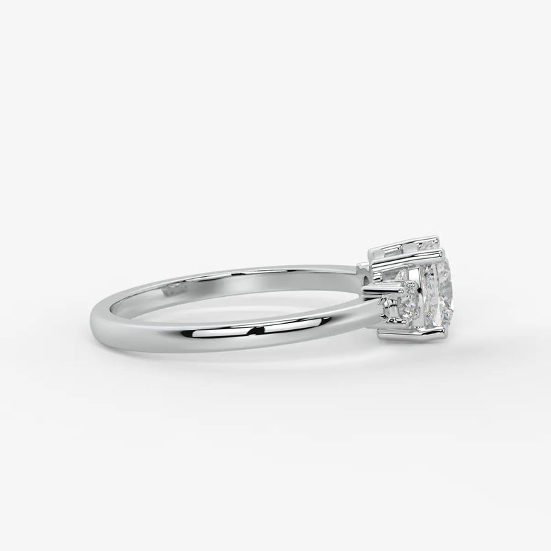 Cushira Round Halo-Style Accent Diamond Ring