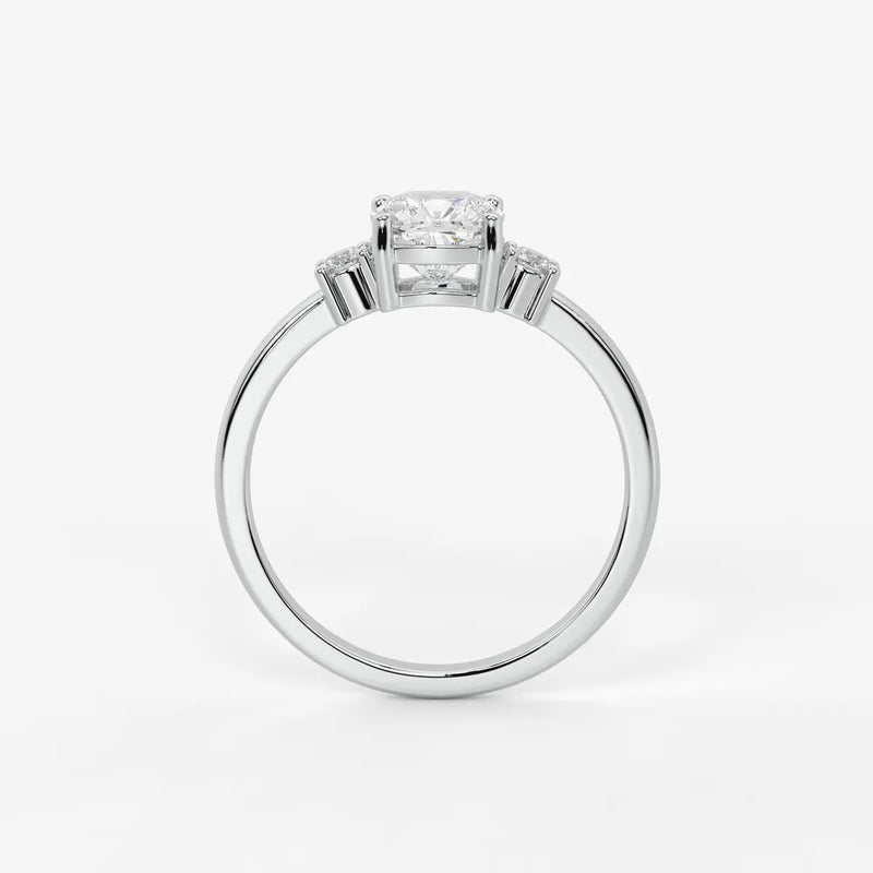 Cushira Round Halo-Style Accent Diamond Ring