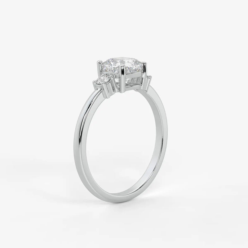 Cushira Round Halo-Style Accent Diamond Ring