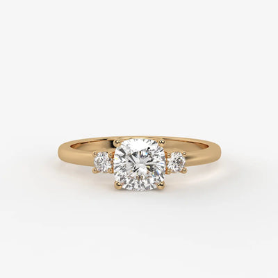 Cushira Round Halo-Style Accent Diamond Ring