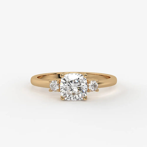Cushira Round Halo-Style Accent Diamond Ring