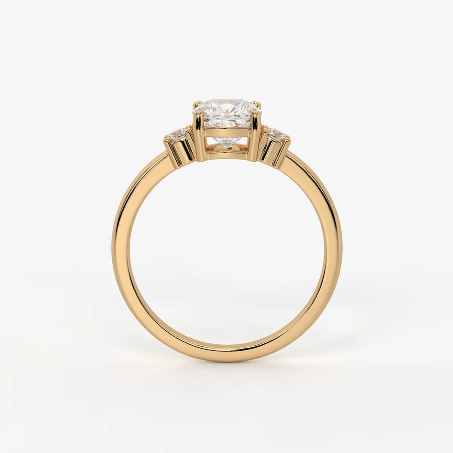 Cushira Round Halo-Style Accent Diamond Ring