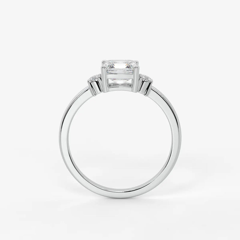 Avenza Asscher Accent Diamond Ring
