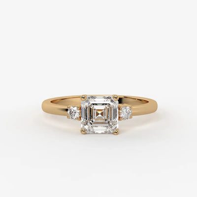 Avenza Asscher Accent Diamond Ring