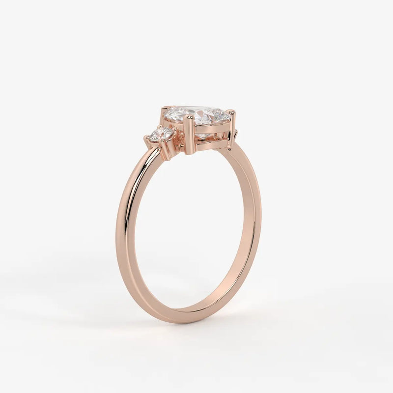 Pearlisse Pear Accent Diamond Ring