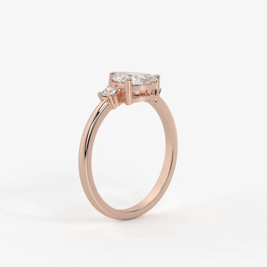 Pearlisse Pear Accent Diamond Ring