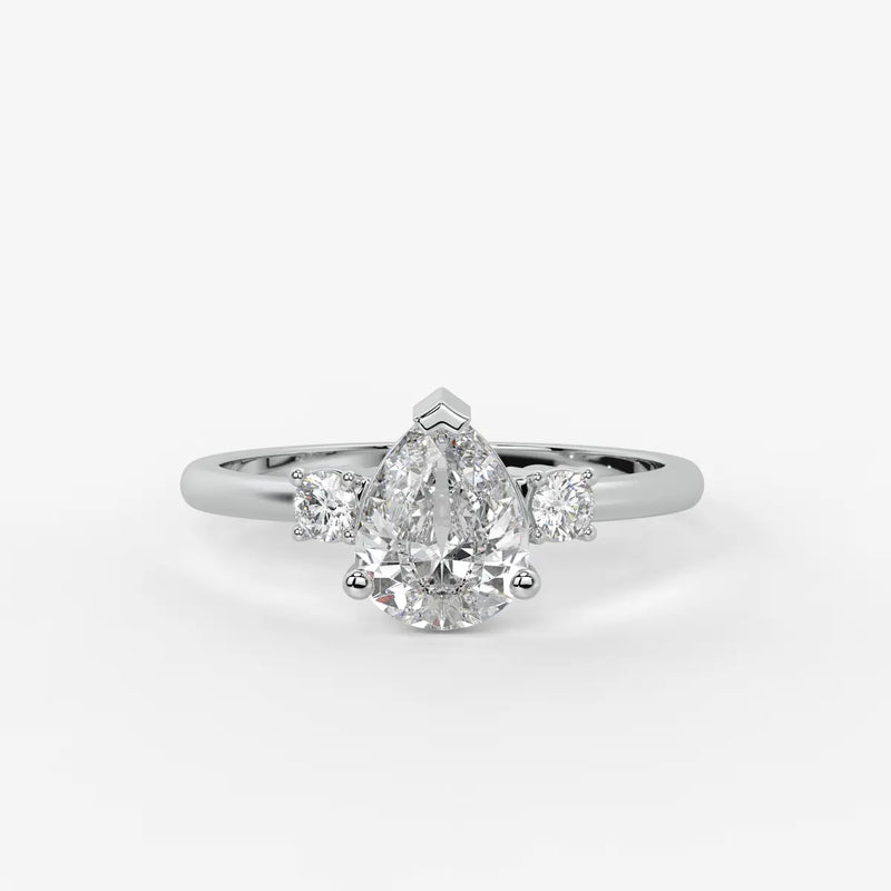 Pearlisse Pear Accent Diamond Ring