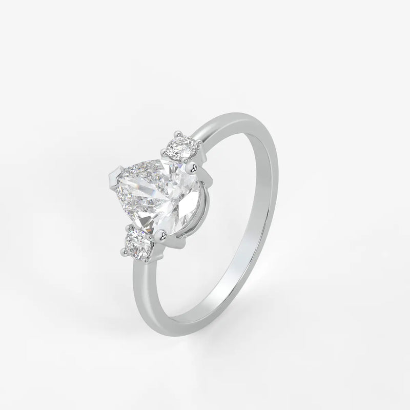 Pearlisse Pear Accent Diamond Ring