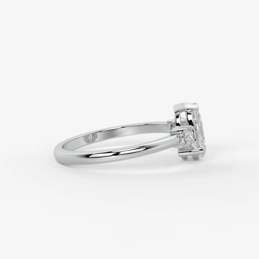 Pearlisse Pear Accent Diamond Ring