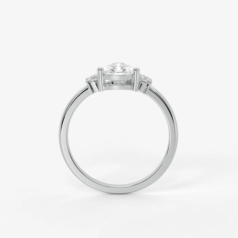 Pearlisse Pear Accent Diamond Ring