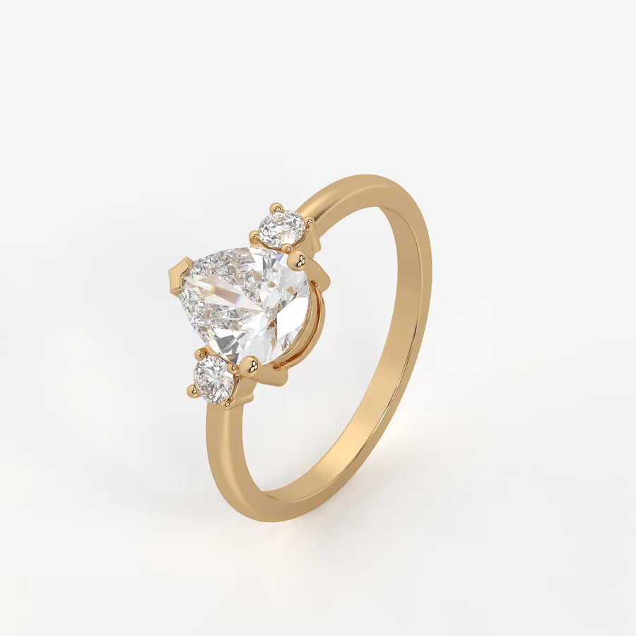Pearlisse Pear Accent Diamond Ring