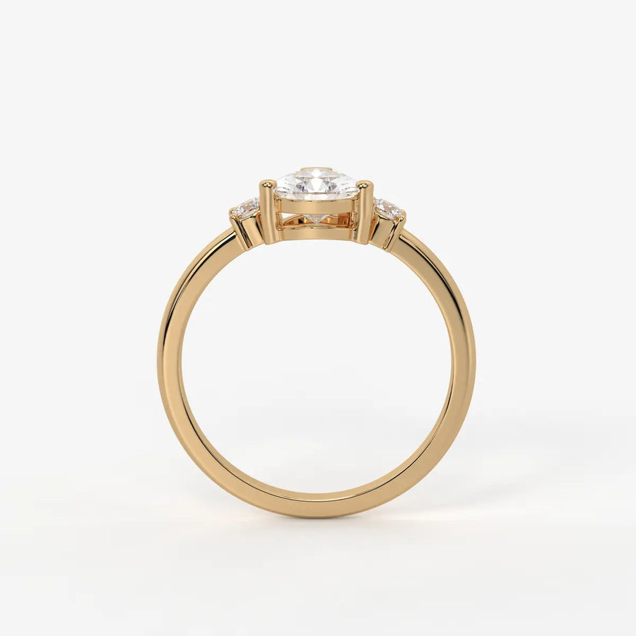 Pearlisse Pear Accent Diamond Ring